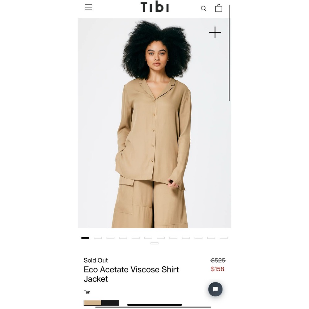 Tibi Tan Eco Acetate Viscose Shirt Jacket